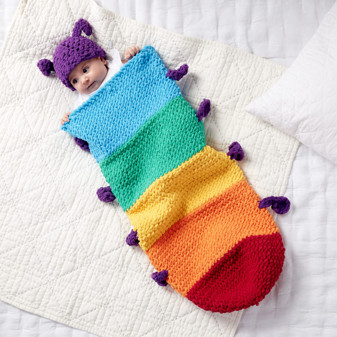 CATERPILLAR CROCHET SNUGGLE SACK KnitCraft