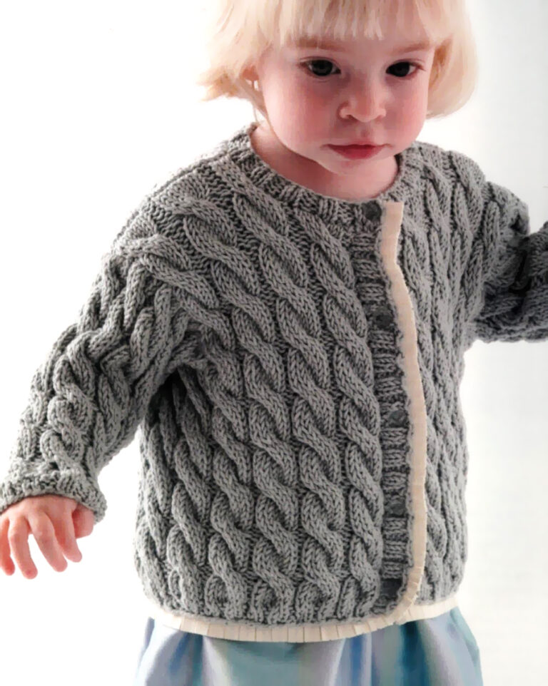Cable Gram Cardigan Knit Pattern KnitCraft