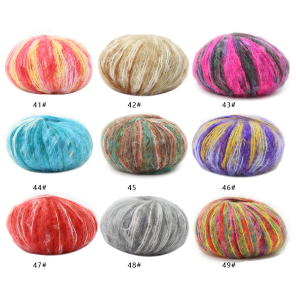 knit mohair multicolor yarn
